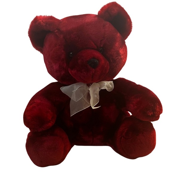 wishpets Other - Wishpets Macaroon Red Teddy Bear Plush 1999 Vintage Collectible 16”